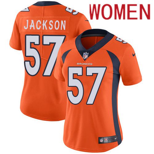 Women Denver Broncos #57 Tom Jackson Orange Nike Vapor Limited NFL Jersey->women nfl jersey->Women Jersey